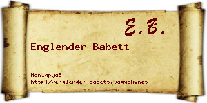 Englender Babett névjegykártya
